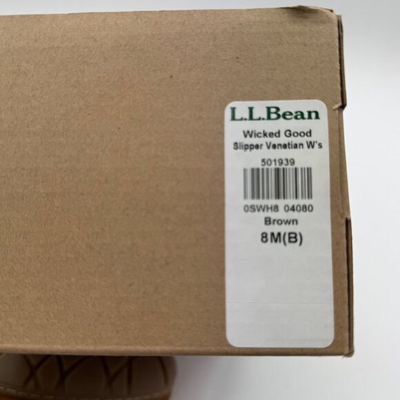 L.L. Bean Womens Wicked Good Venetian Slippers 8M Brown Suede & Shearling Indoor - Picture 6 of 10